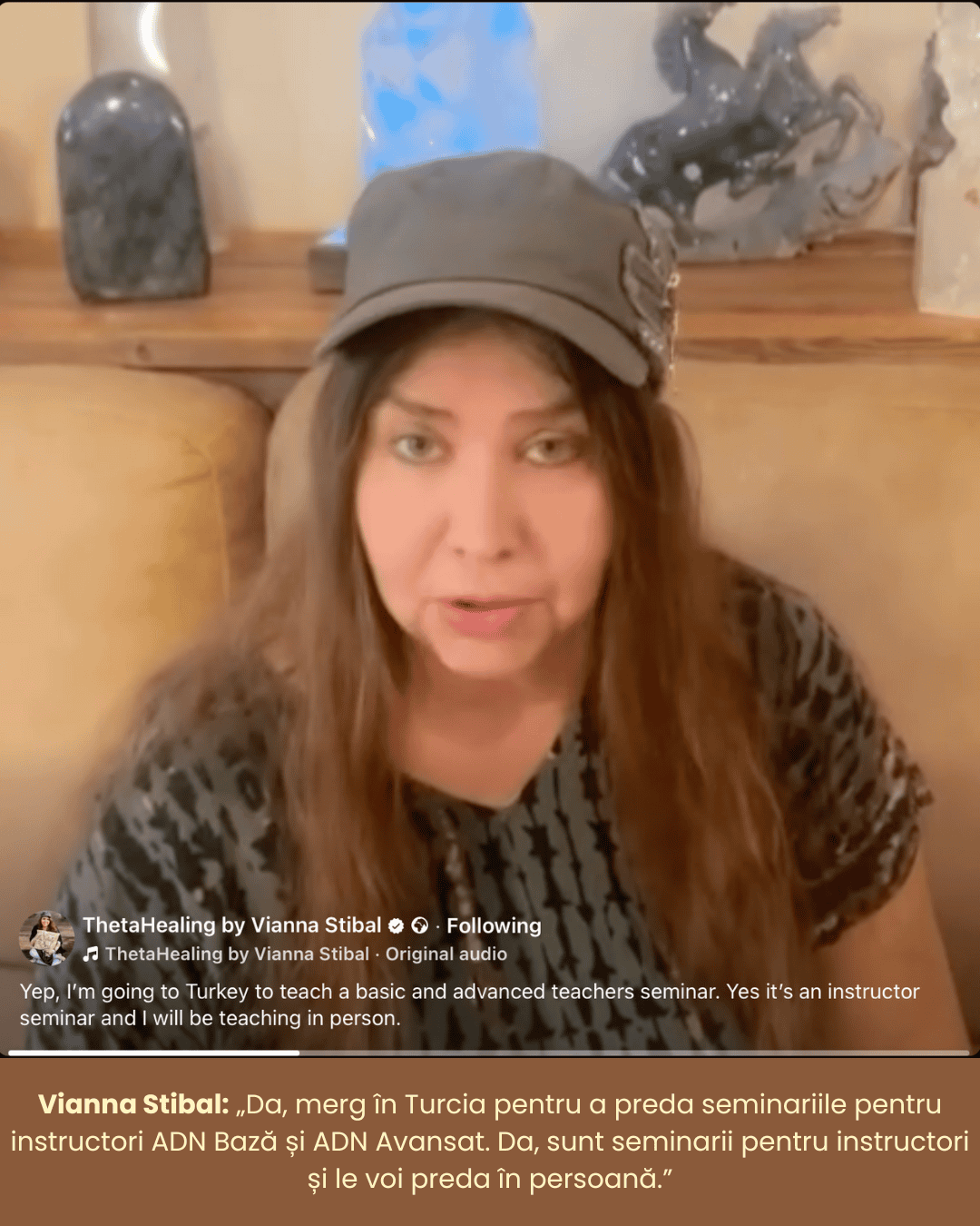 Vianna Stibalconfirmă pe Facebook și Instagram că vine în Turcia la Istanbul să predea în persoană cursurile pentru instructori ThetaHealing ADN Bază și ADN Avansat